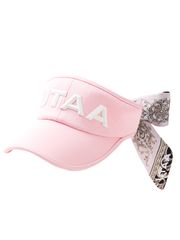 UTAA Color Pearl Baroque Figure Ribbon Sun Visor : Women's Light Pink