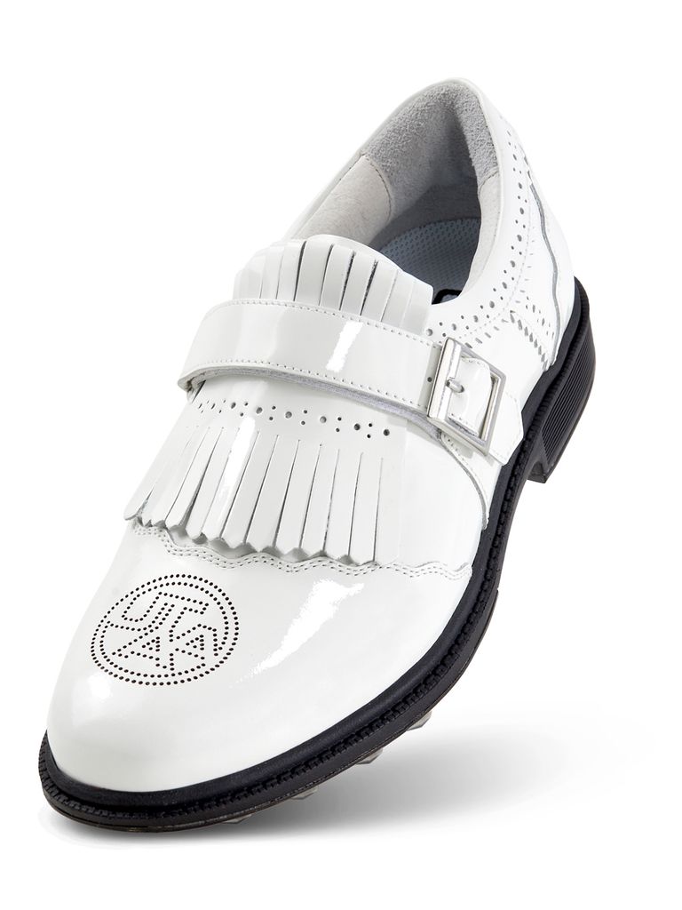 UTAA Enamel Derby Punching Golf Sneakers : Women's White