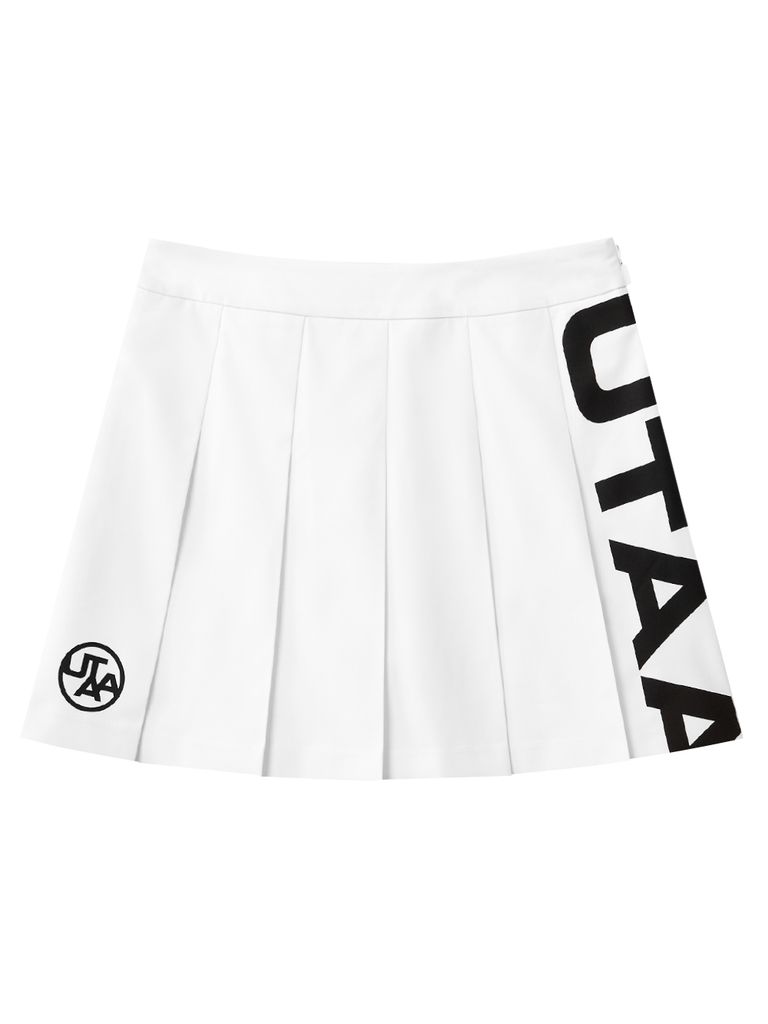 UTAA Slide Bulk Logo Flare Skirt : White