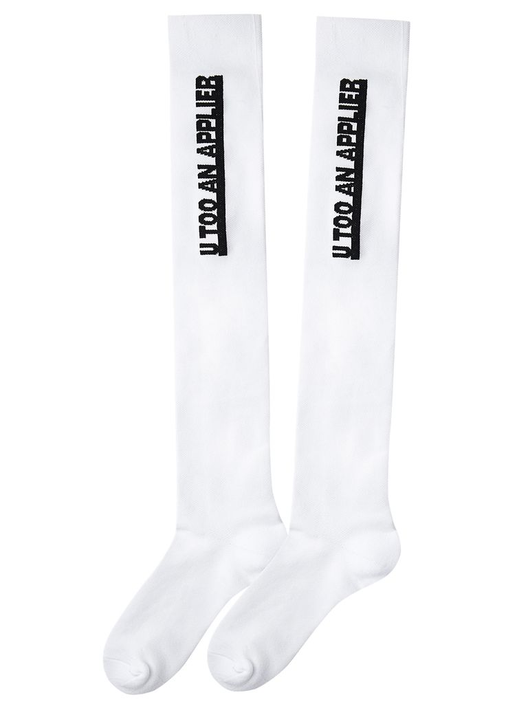 UTAA Logo Knee Socks : White