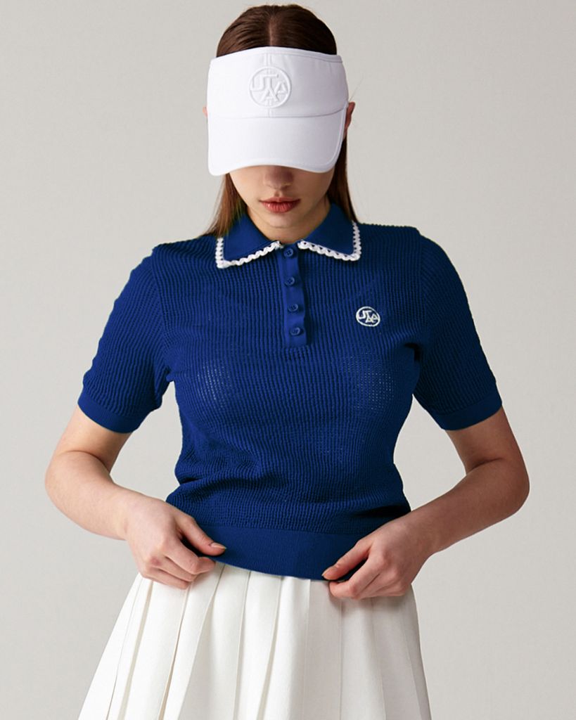 UTAA Dentelle Collar Scasi Knit : Women's Navy