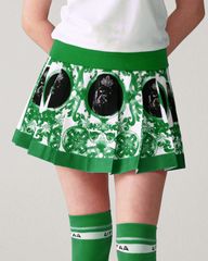 UTAA Sequence Baroque Graphic Pleats Skirt : Green