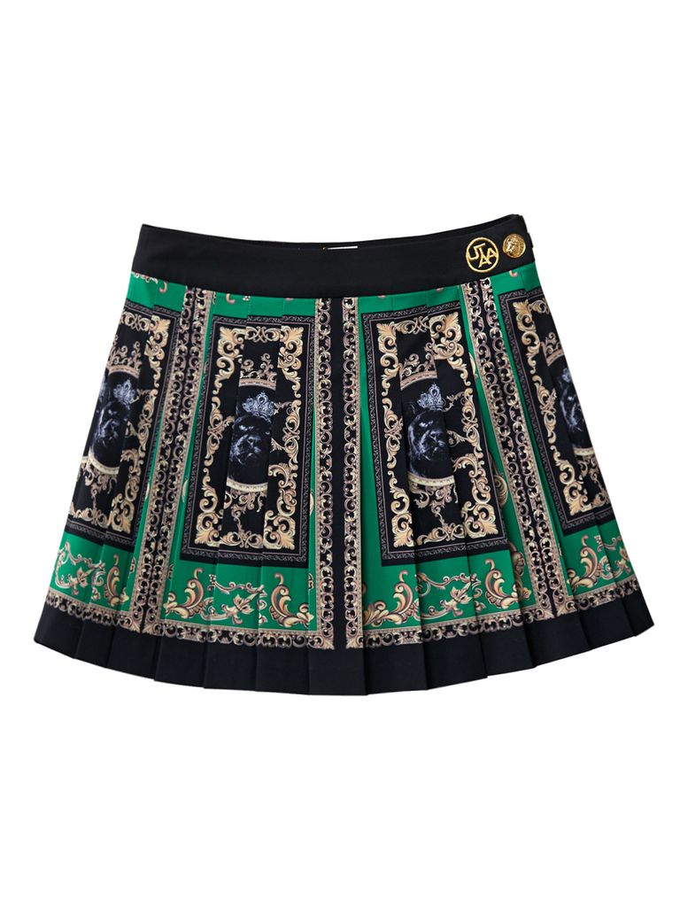 UTAA Ducat Baroque Black Line Skirt : Royal Green