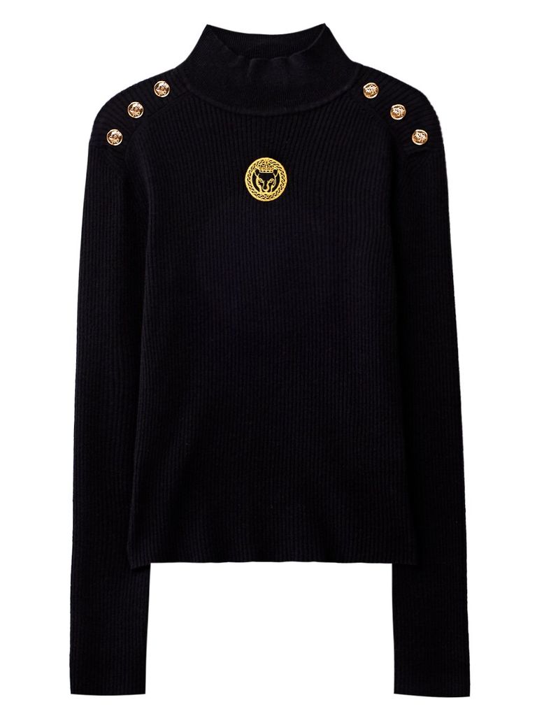 UTAA Gold Scudo Ring Panther Knit Sleeve : Women's Black