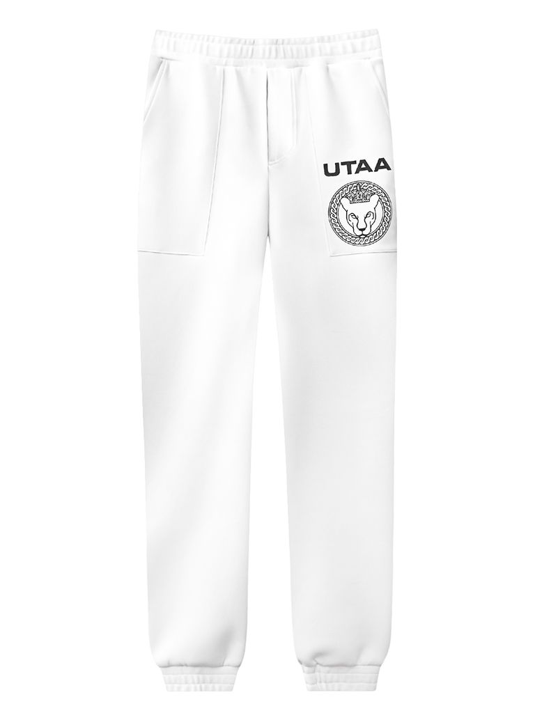 UTAA Ring Crown Panther Big Pocket Jogger Pants : Men's White