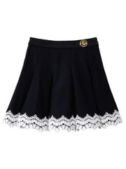 UTAA Punching Lace Flare Skirt : Black