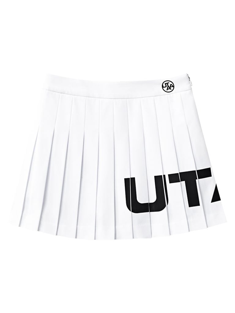 UTAA Bold Logo Flare Skirt : White
