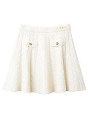 UTAA Ducat Wool Knit Flare Skirt : Ivory