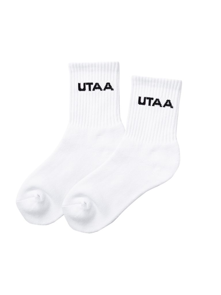 UTAA Simple Logo Socks : Women's White