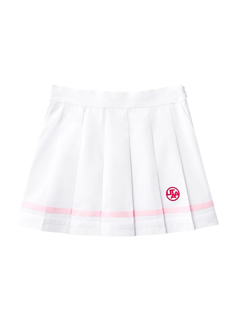 UTAA Dual Tape Mix Flare Skirt : White