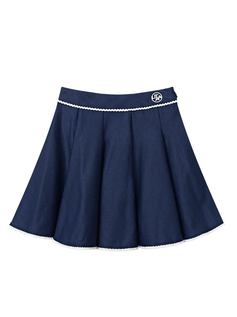 UTAA Notredame Lace Flare Skirt : Navy