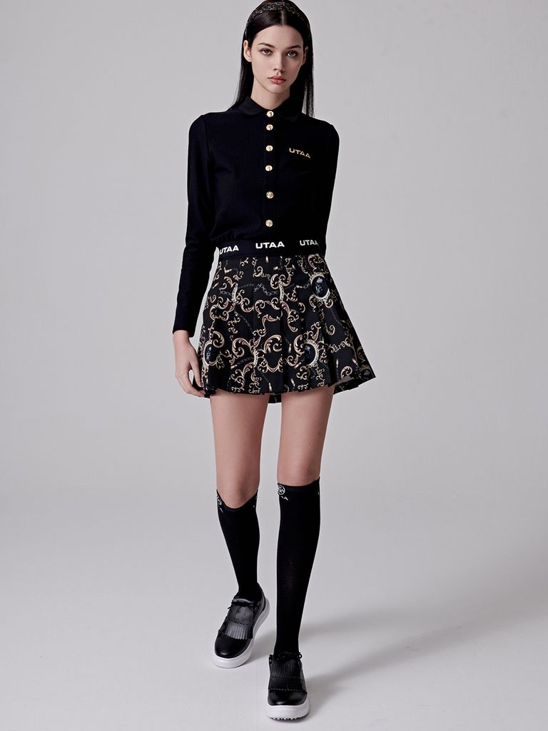 UTAA Cryptic Stellar Pleats Skirt : Black