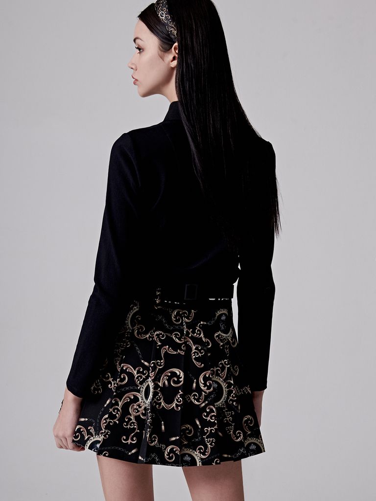 UTAA Cryptic Stellar Pleats Skirt : Black