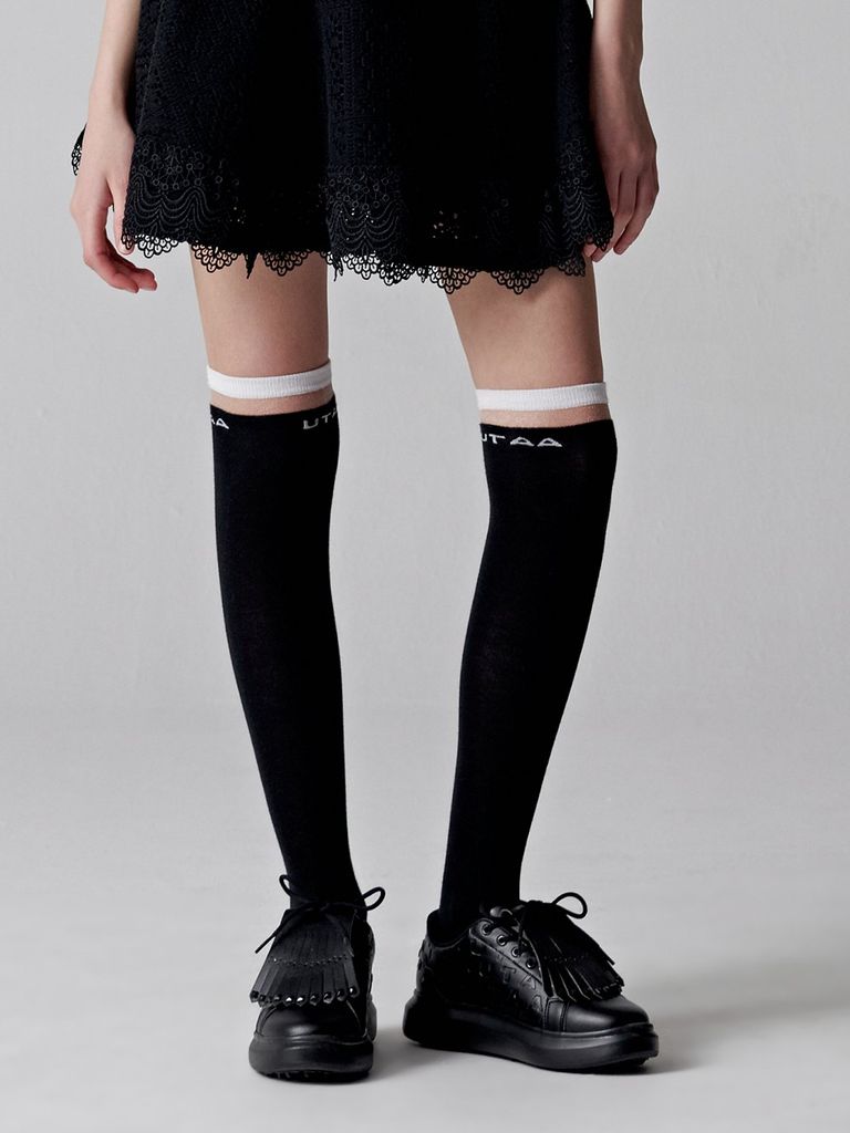 UTAA Passenger Logo Knee Socks : Black