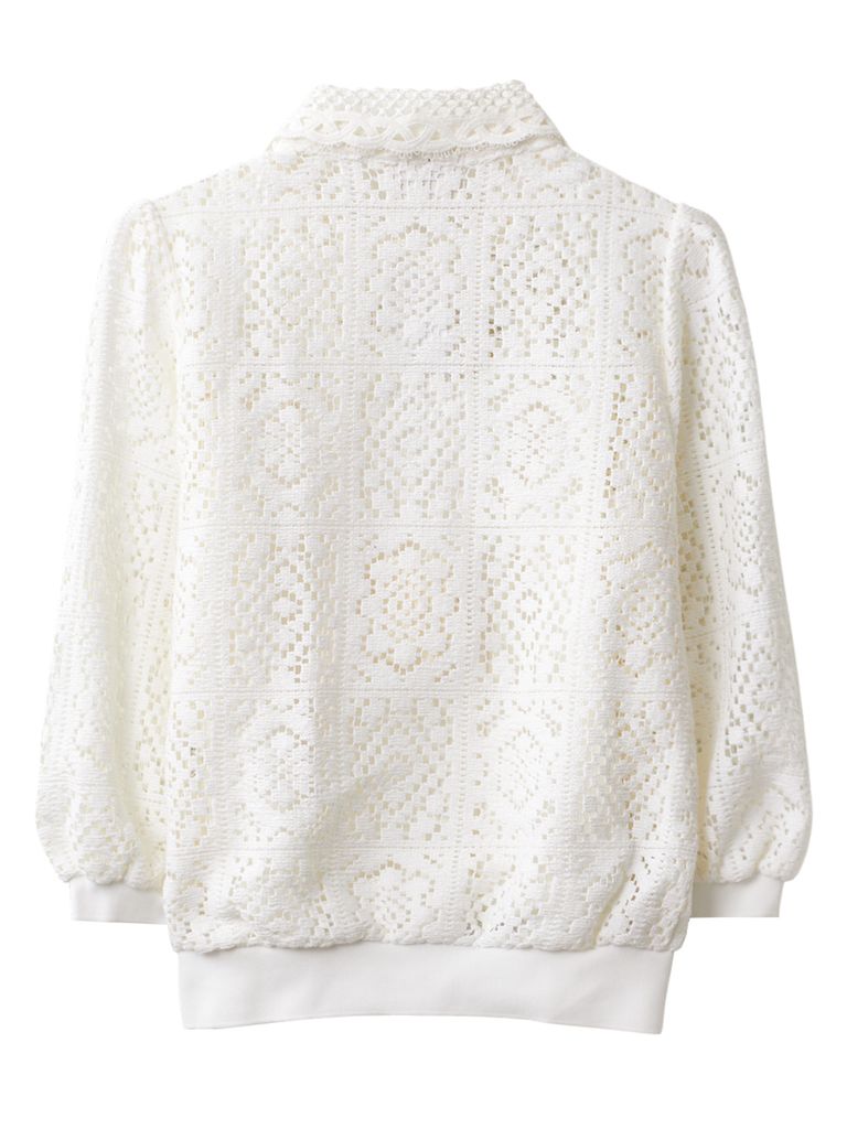 UTAA Pixel Tile Ribbon Lace Sleeve : White