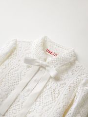 UTAA Pixel Tile Ribbon Lace Sleeve : White