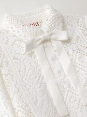 UTAA Pixel Tile Ribbon Lace Sleeve : White