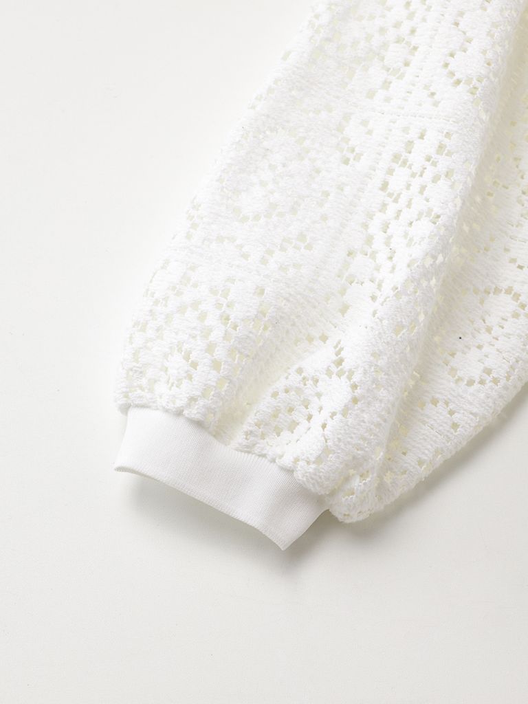 UTAA Pixel Tile Ribbon Lace Sleeve : White