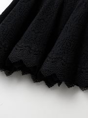 UTAA Pixel Tile Lace Flare Skirt: Black