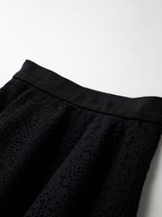 UTAA Pixel Tile Lace Flare Skirt: Black