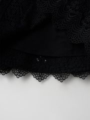 UTAA Pixel Tile Lace Flare Skirt: Black
