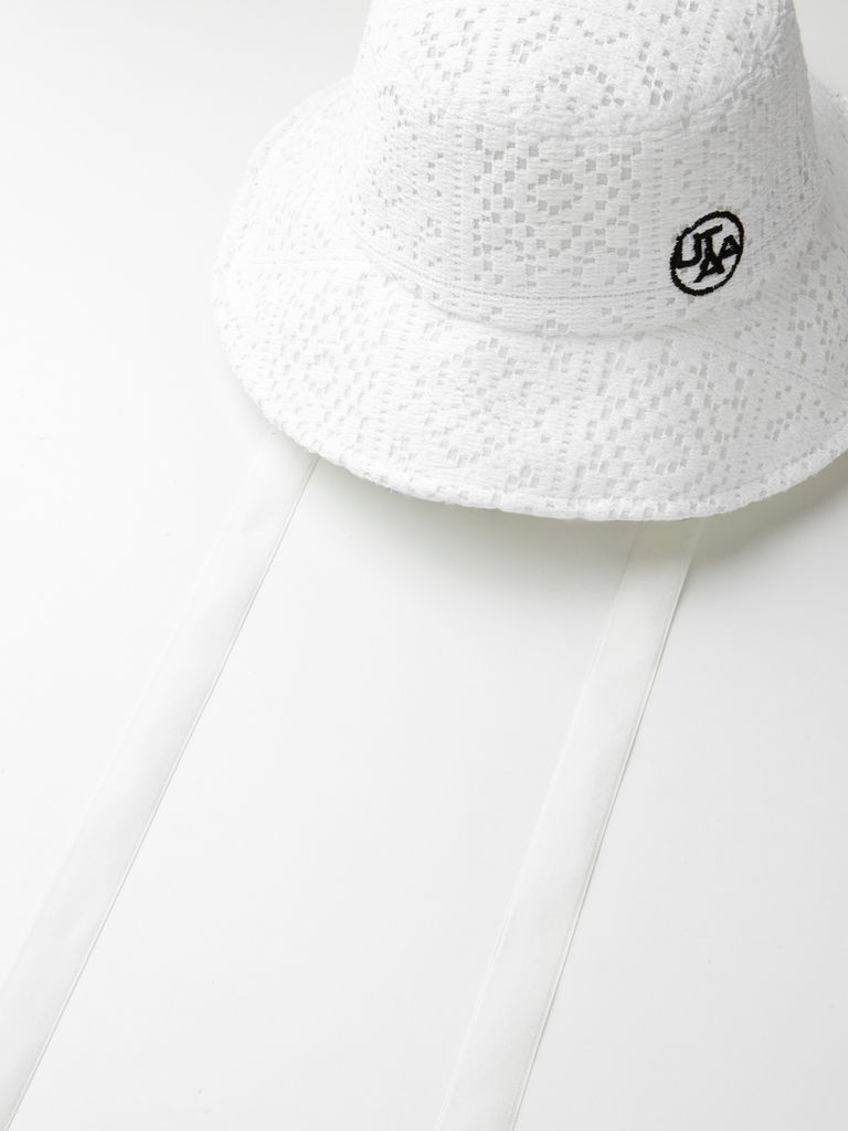 UTAA Pixel Tile Lace Bucket Hat : Women's White