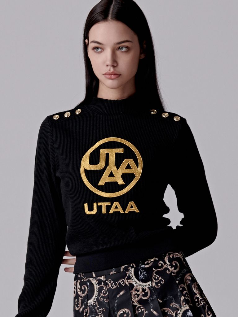 UTAA Gold Emblem Turtleneck Sleeve : Women's Black