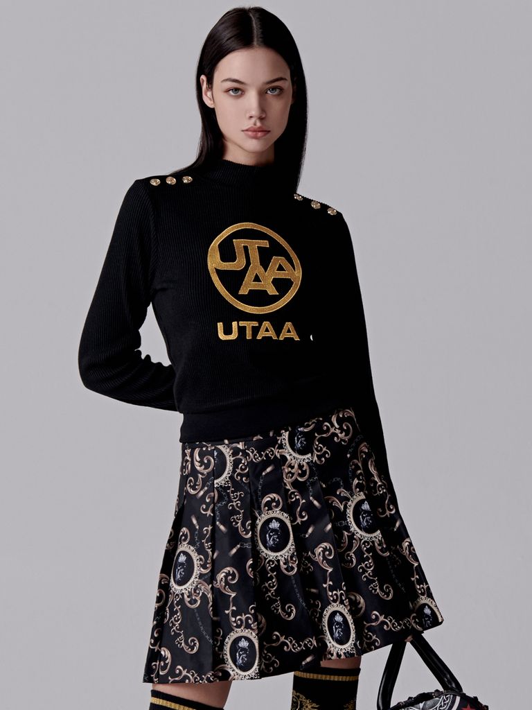 UTAA Gold Emblem Turtleneck Sleeve : Women's Black
