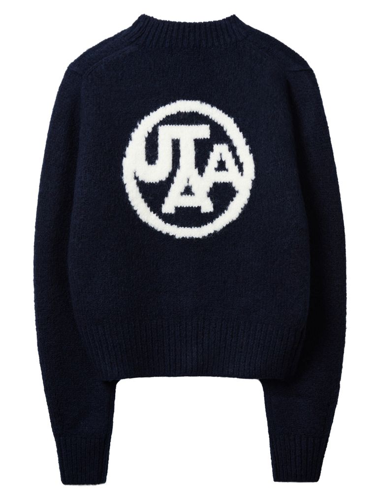 UTAA Gold Crown Panther Knit Cardigan : Women's Navy
