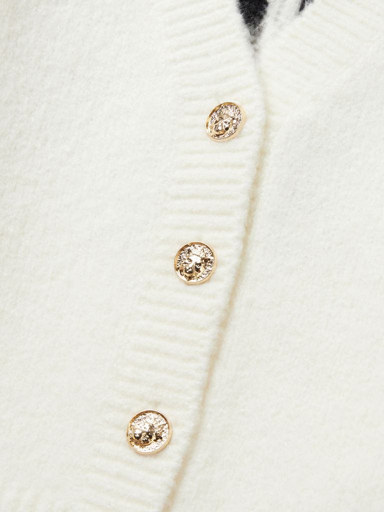UTAA Gold Crown Panther Knit Cardigan : Women's White