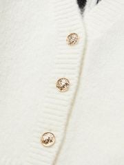 UTAA Gold Crown Panther Knit Cardigan : Women's White