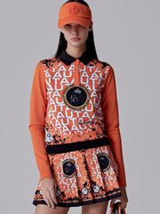 UTAA Blanc Baroque Panther Flare Skirt: Women's Orange