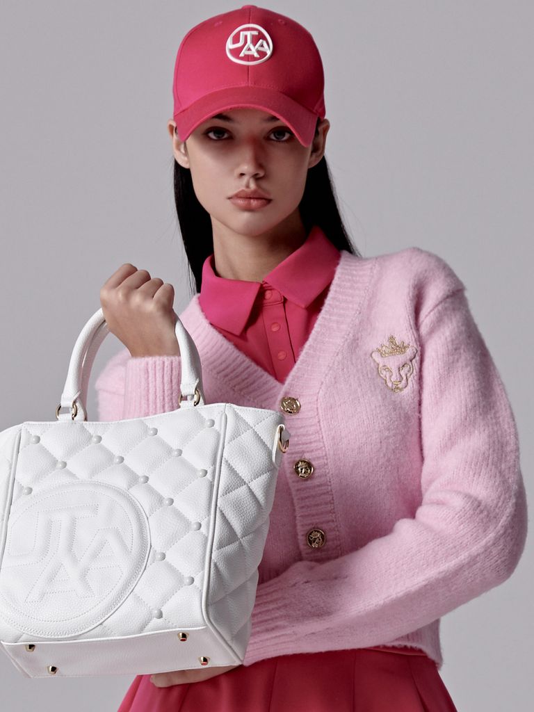 UTAA Gold Crown Panther Knit Cardigan : Women's Light Pink