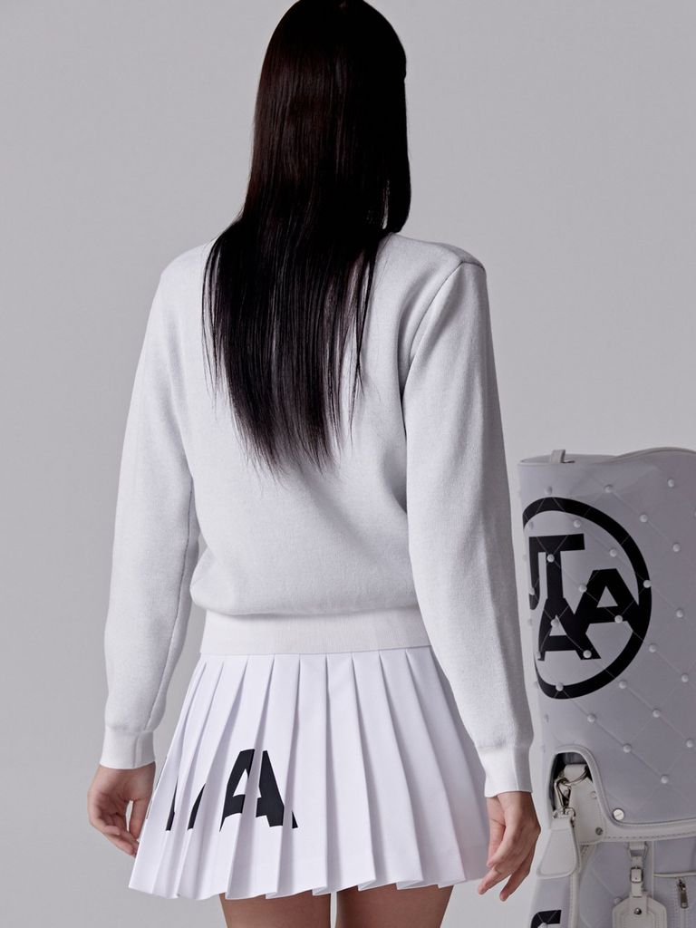 UTAA Bold Logo Flare Skirt : White