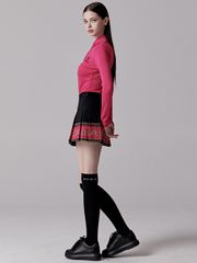 UTAA Neon Golden Baroque Flare Skirt : Pink