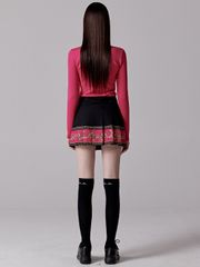 UTAA Neon Golden Baroque Flare Skirt : Pink
