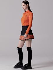 UTAA Neon Golden Baroque Flare Skirt : Orange