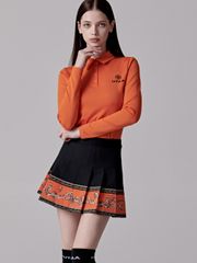 UTAA Neon Golden Baroque Flare Skirt : Orange