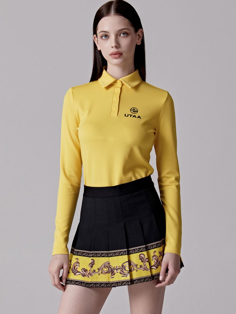 UTAA Neon Golden Baroque Flare Skirt : Yellow