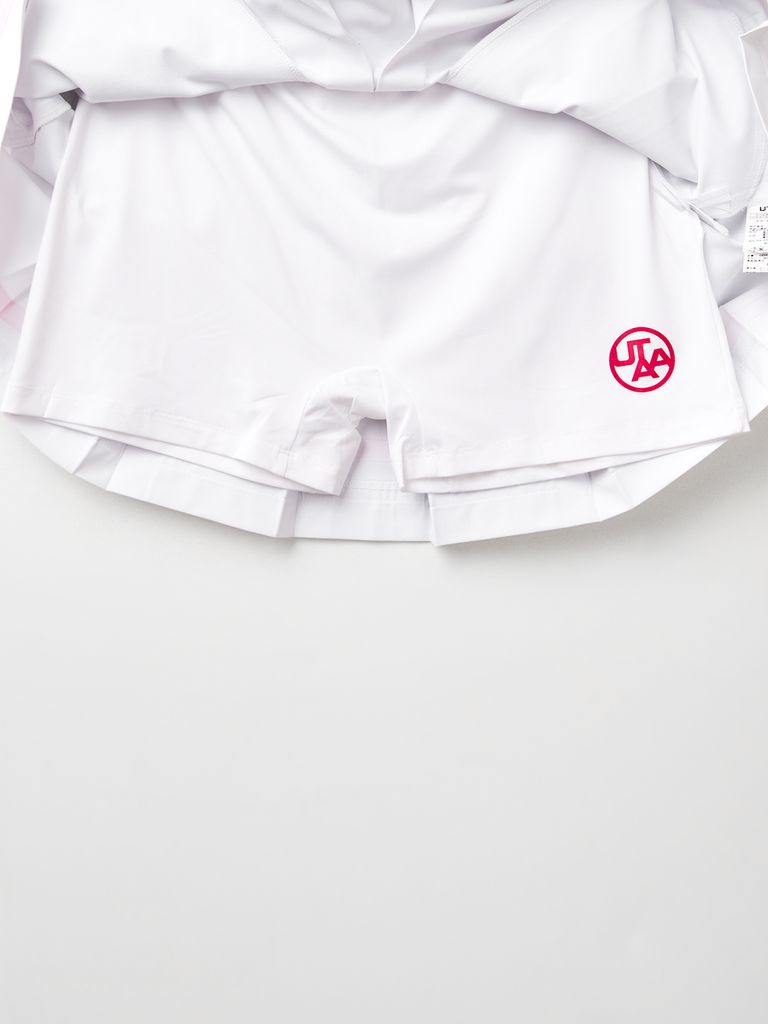 UTAA Dual Tape Mix Flare Skirt : White