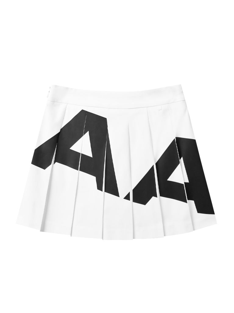 UTAA Mont Bulk Logo Pleats Skirt : White