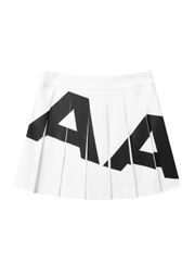 UTAA Mont Bulk Logo Pleats Skirt : White