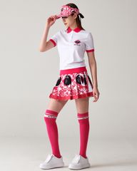 UTAA Sequence Baroque Graphic Pleats Skirt : Pink