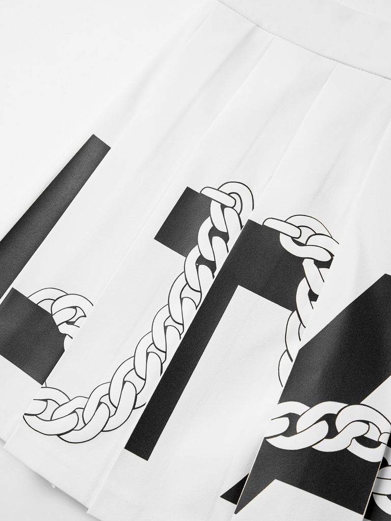 UTAA Helix String Pleats Skirt : White