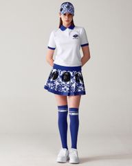 UTAA Sequence Baroque Graphic Pleats Skirt : Blue