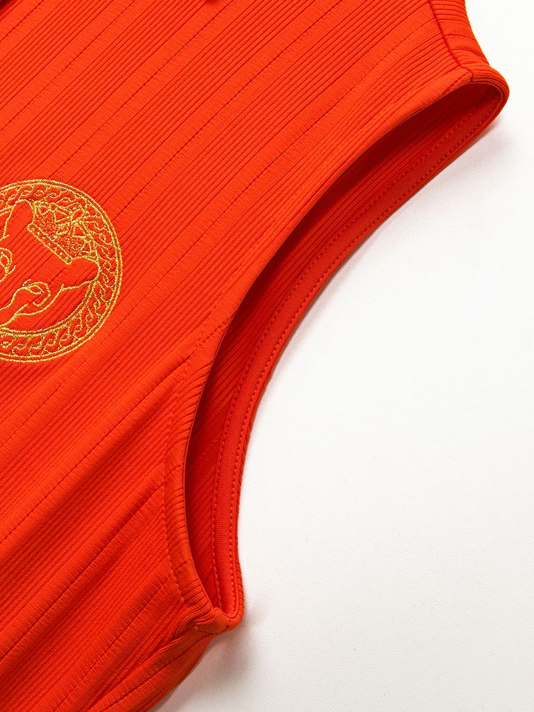 UTAA Ducat Gild Ring Panther PK Sleeveless : Women's Orange