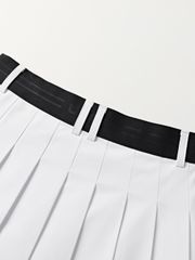UTAA Panther Chain Pleats Skirt : White