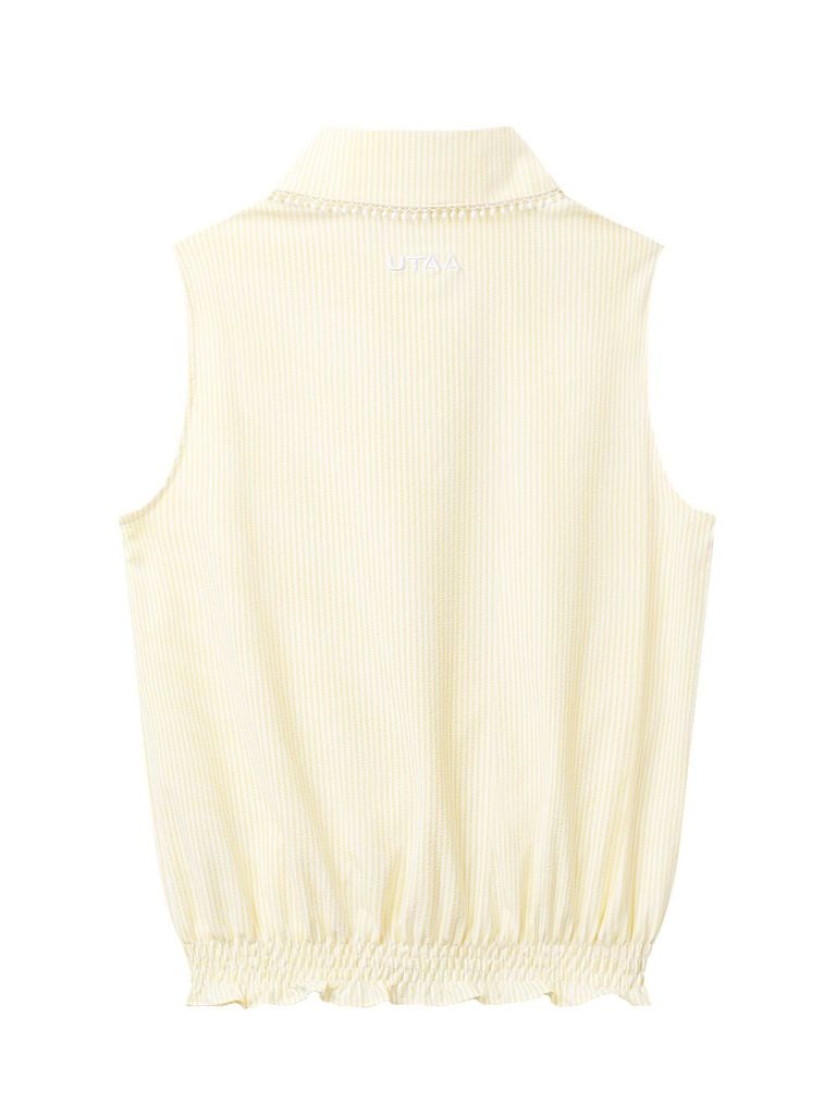 UTAA Lace Pinstripe Dot PK Sleeveless : Women's Yellow