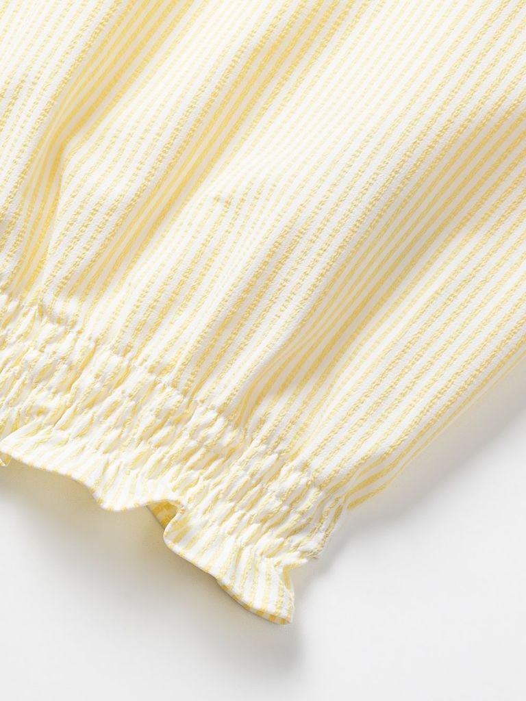 UTAA Lace Pinstripe Dot PK Sleeveless : Women's Yellow