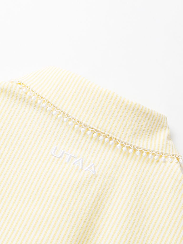 UTAA Lace Pinstripe Dot PK Sleeveless : Women's Yellow